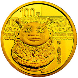 中国青铜器第3组金质100元图片