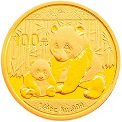 2012版熊猫金质（100元）纪念币