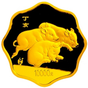 2007中国丁亥猪年梅花形金质10000元图片