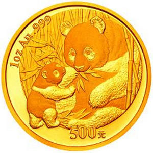 2005版熊猫金质500元图片