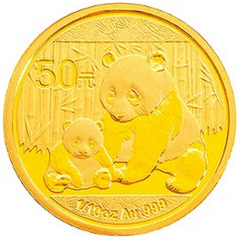 2012版熊猫金质（50元）纪念币