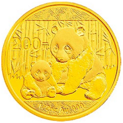 2012版熊猫金质（200元）纪念币