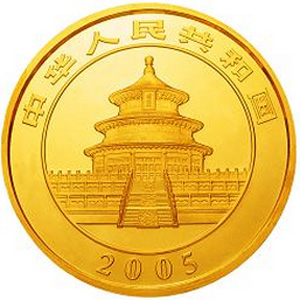 2005版熊猫金质10000元图片