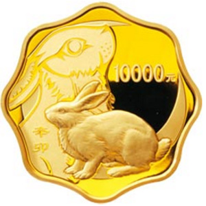 2011中国辛卯兔年梅花形金质10000元图片