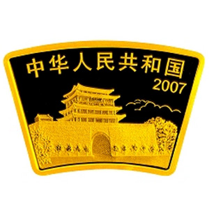 2007中国丁亥猪年扇形金质图片