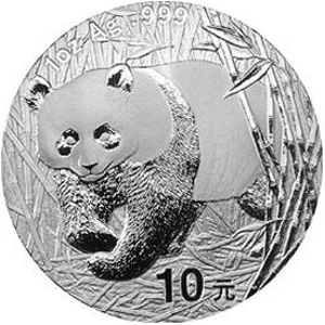 2002版熊猫银质10元图片