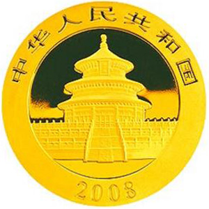 2008版熊猫金质50元图片
