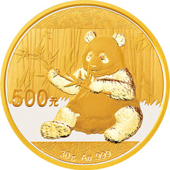2017版熊猫金质（500元）纪念币
