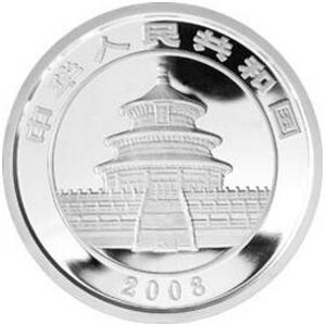 2008版熊猫银质300元图片
