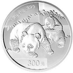 2008版熊猫银质300元图片