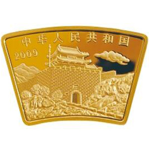 2009中国己丑牛年扇形金质图片