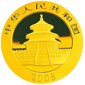 2008版熊猫金质500元图片