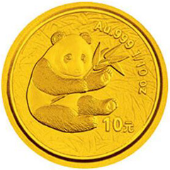 2000版熊猫金质（10元）纪念币