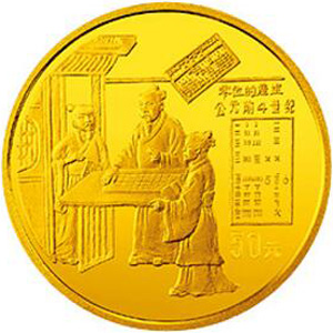 中国古代科技发明发现第2组金质50元图片