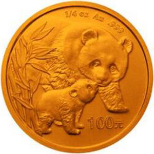 2004版熊猫金质100元图片