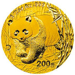 2001版熊猫金质200元图片