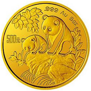 1992版熊猫金质500元图片