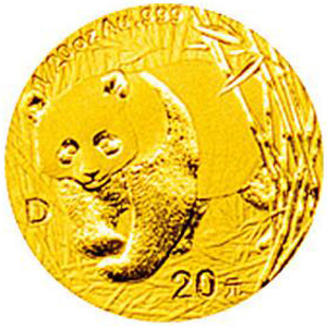 2001版熊猫金质20元图片