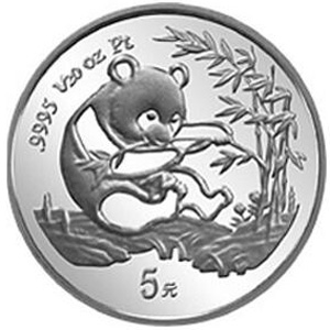 1994版熊猫铂质5元图片