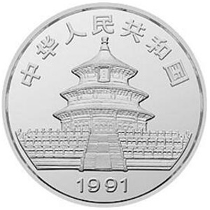 中国熊猫金币发行10周年银质图片