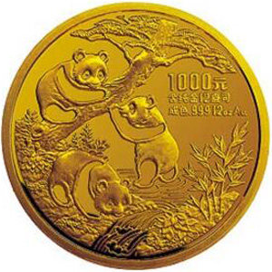 1990版熊猫金质1000元图片