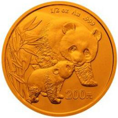 2004版熊猫金质（200元）纪念币