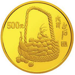 中国近代国画大师齐白石金质（500元）纪念币