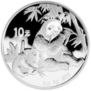 2007版熊猫银质10元图片