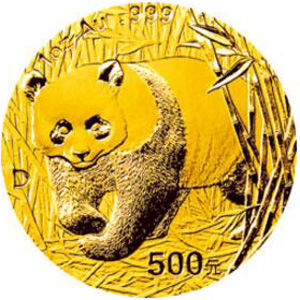 2001版熊猫金质500元图片