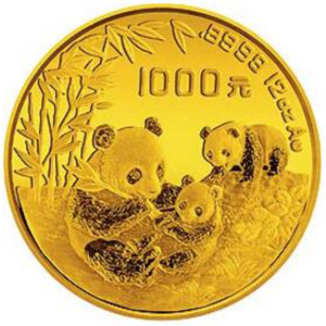1995版熊貓金質1000元圖片